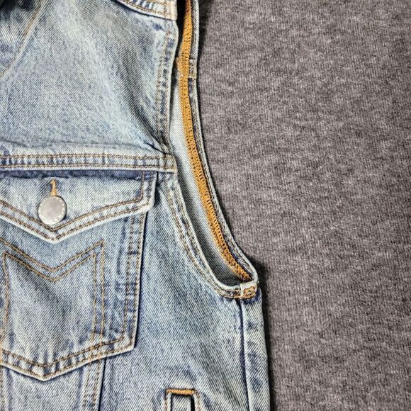 Maje Sleeveless Vest Women's Size 38 Blue Demin Washed Jacket - Picture 3 of 11